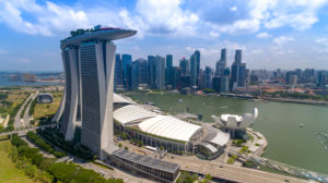 Vista aerea de Marina Bay Sands Singapur
